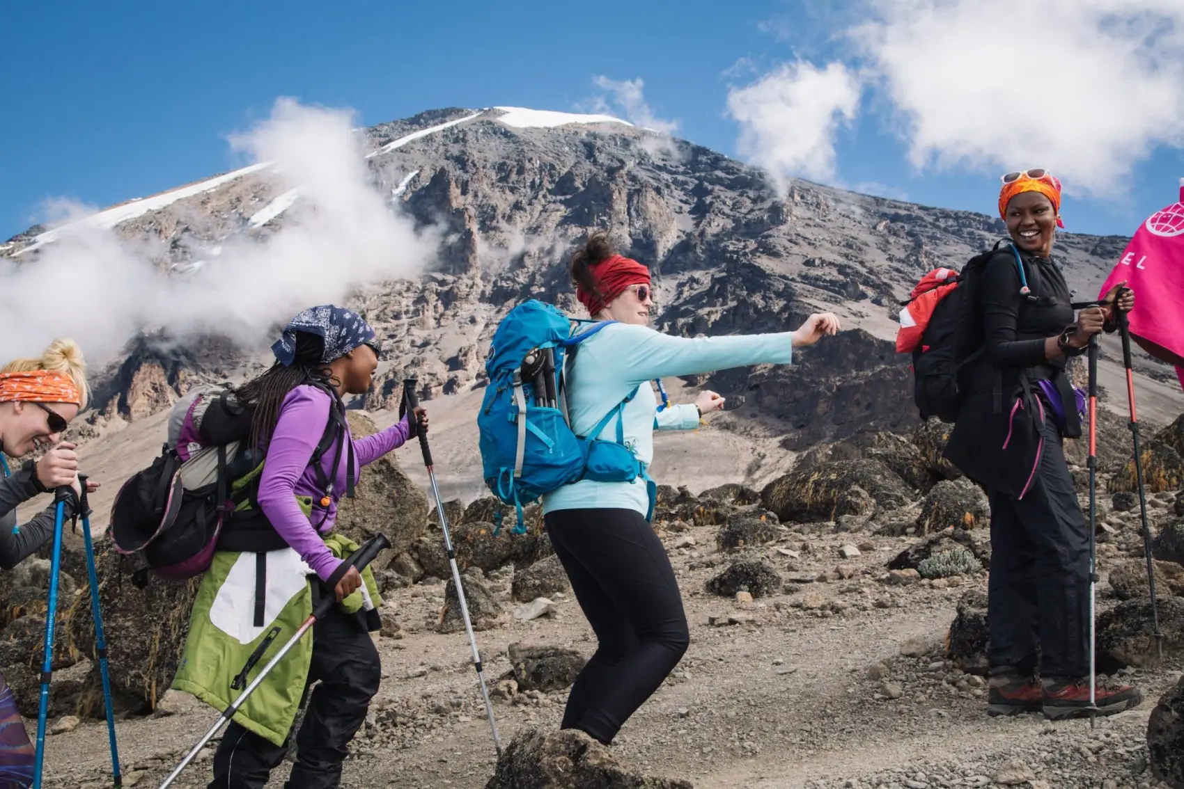 Trekkers on the roof of Kilimanjaro